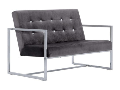 Canapé 2 places avec accoudoirs Gris foncé Chicyla et velours OTOI30453