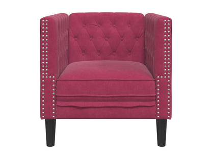 Fauteuil Chicyla rouge bordeaux velours RSHX51388