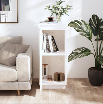 Buffet Blanc 31,5x34x75 cm Bois massif de pin EVFP29319