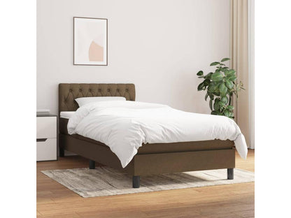 Lit à sommier tapissier avec matelas Marron foncé 100x200 cm