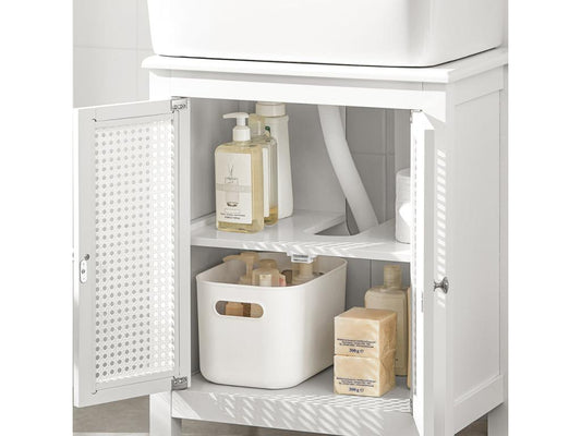 Meuble Sous-lavabo Meuble Sous-vasque À 2 Étages Et 2 Portes Meuble De Salle De Bain BZr35-w NRGJ45481