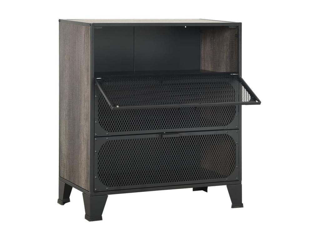 Armoire de rangement Gris 72x36x82 cm Métal et MDF OKQF81350