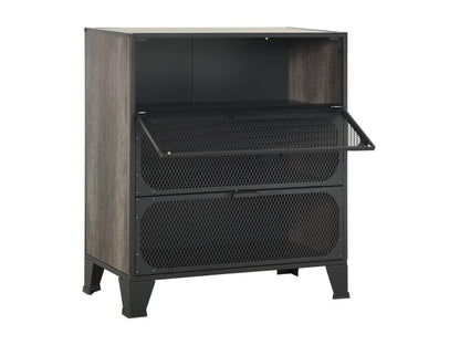 Armoire de rangement Gris 72x36x82 cm Métal et MDF OKQF81350